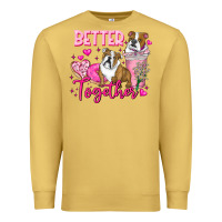 Antique Gold Be Mine Valentine Dog Premium Sweatshirt - CowhideDigitalArt
