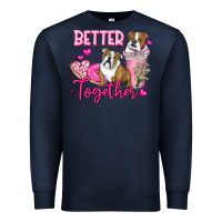Navy Be Mine Valentine Dog Premium Sweatshirt - CowhideDigitalArt