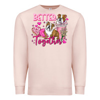 Pale Pink Be Mine Valentine Dog Premium Sweatshirt - CowhideDigitalArt