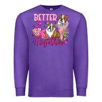 Purple Be Mine Valentine Dog Premium Sweatshirt - CowhideDigitalArt