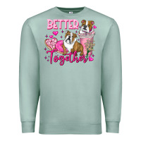 Seafoam Be Mine Valentine Dog Premium Sweatshirt - CowhideDigitalArt