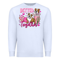 White Be Mine Valentine Dog Premium Sweatshirt - CowhideDigitalArt