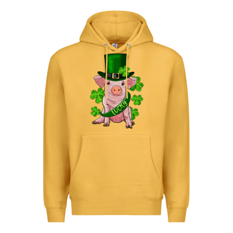 St. Patrick's Day Lucky Baby Pig Premium Hoodie by RanaPortraitStore | Teevron