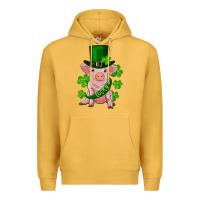 Mustard st. patrick's day lucky baby pig Premium Hoodie - RanaPortraitStore