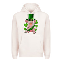Pale Pink st. patrick's day lucky baby pig Premium Hoodie - RanaPortraitStore