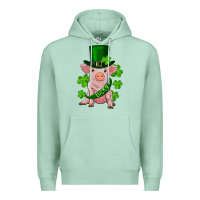 Seafoam st. patrick's day lucky baby pig Premium Hoodie - RanaPortraitStore