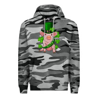 Slate Camo st. patrick's day lucky baby pig Premium Hoodie - RanaPortraitStore