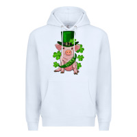 White st. patrick's day lucky baby pig Premium Hoodie - RanaPortraitStore
