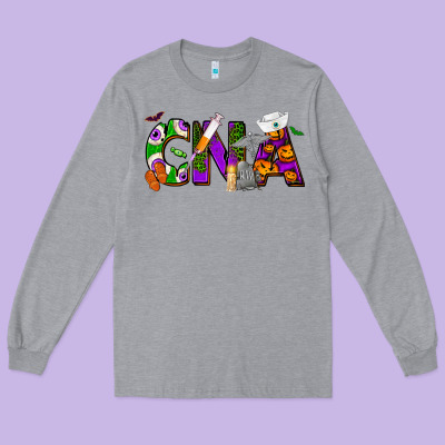 Halloween Cna Certified Nursing Assistant Long Sleeve Tee Designed By Nancycooperartshop