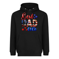 Black Best Dad Ever 4th of July Heavyweight Hoodie - LillyAllenDesigns
