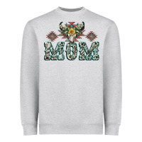 Mom With Cow Skull Mother's Day Heavyweight Sweatshirt | Teevron