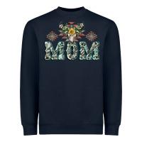 Navy Mom with Cow skull Mother's Day Heavyweight Sweatshirt - CowGirlArtShop