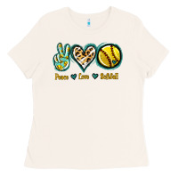 Bone Peace Love Softball Ladies Tee - Jasminsmagicworld
