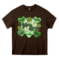 Chocolate Brown st. patrick's day positive affirmations Heavy Core Tee - MaliasSmallBusiness