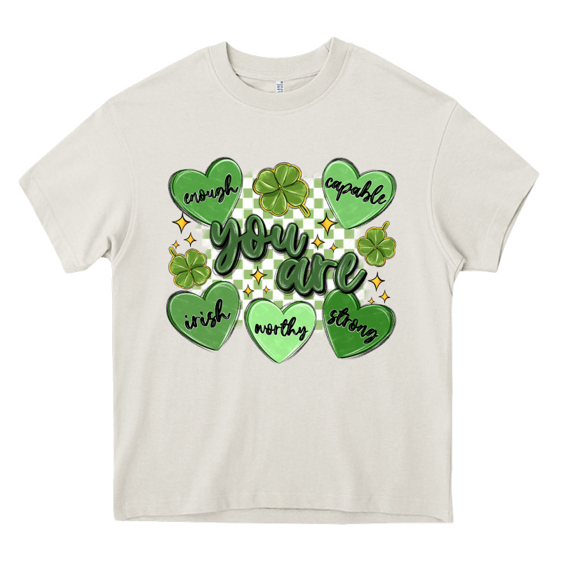 St. Patrick's Day Positive Affirmations Heavy Core Tee by MaliasSmallBusiness | Teevron