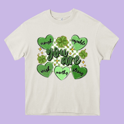 St. Patrick's Day Positive Affirmations Heavy Core Tee Designed By Maliassmallbusiness