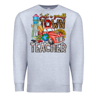 Heather Grey Just a Small Town Teacher Premium Sweatshirt - CowhideDigitalArt