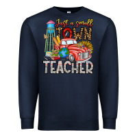 Navy Just a Small Town Teacher Premium Sweatshirt - CowhideDigitalArt