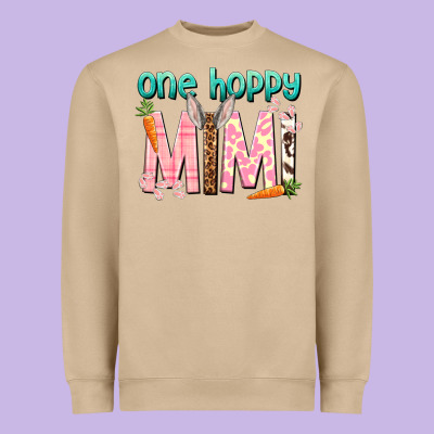 One Hoppy Mimi Easter Day Heavyweight Sweatshirt Designed By Howdyjamesfarm