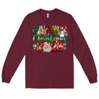Burgundy family christmas 2023 Long Sleeve Tee - texasbilliewilder
