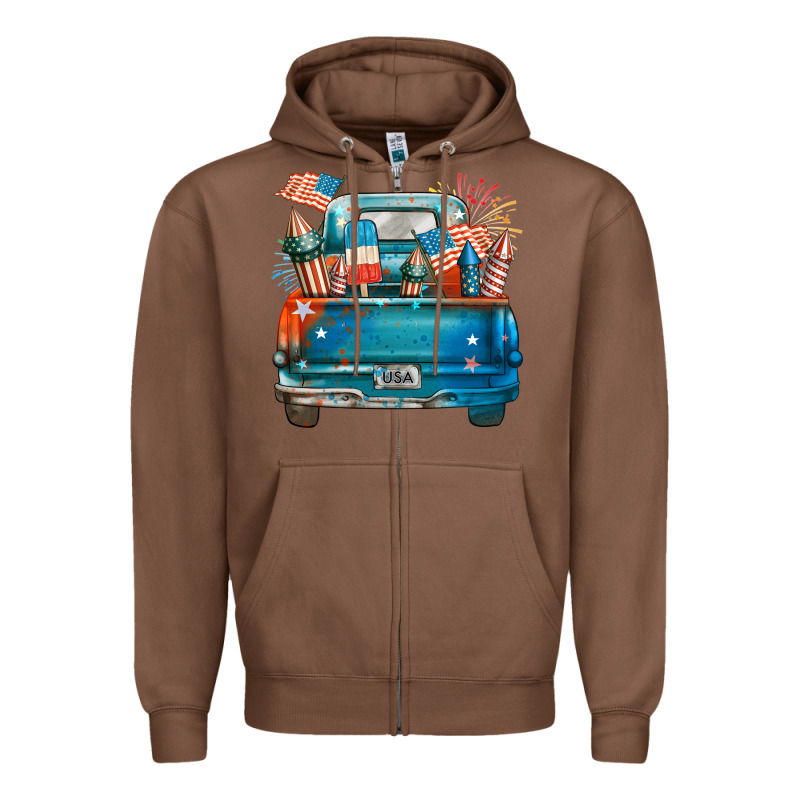 Customize Usa Truck Zipper Hoodie by FaDigitalArtStudio | Teevron