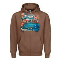 Chestnut Customize USA truck Zipper Hoodie - FaDigitalArtStudio