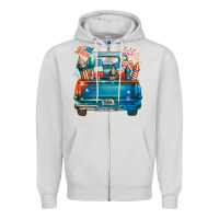 Dove Grey Customize USA truck Zipper Hoodie - FaDigitalArtStudio