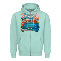 Seafoam Customize USA truck Zipper Hoodie - FaDigitalArtStudio
