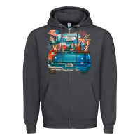 Smoke Customize USA truck Zipper Hoodie - FaDigitalArtStudio