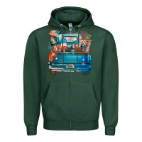 Sports Green Customize USA truck Zipper Hoodie - FaDigitalArtStudio