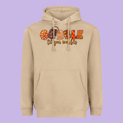 Fall Gobble Gobble Til You Wobble Heavyweight Hoodie Designed By Lillyallendesigns