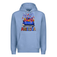 Colony Blue Western Fourth Of July America Truck Premium Hoodie - FaDigitalArtStudio