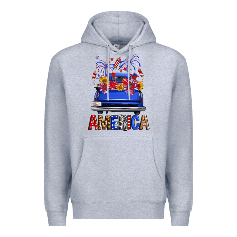 Western Fourth Of July America Truck Premium Hoodie by FaDigitalArtStudio | Teevron