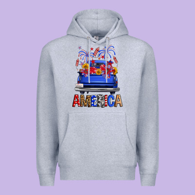 Western Fourth Of July America Truck Premium Hoodie Designed By Fadigitalartstudio