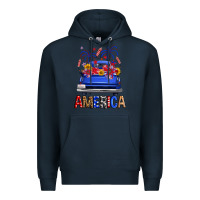 Navy Western Fourth Of July America Truck Premium Hoodie - FaDigitalArtStudio