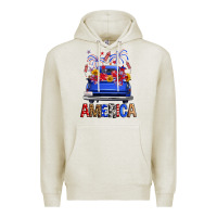 Oatmeal Heather Western Fourth Of July America Truck Premium Hoodie - FaDigitalArtStudio