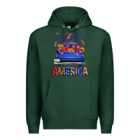 Sports Green Western Fourth Of July America Truck Premium Hoodie - FaDigitalArtStudio