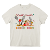 Cream cupids favorite lunch lady Heavy Core Tee - MaliasSmallBusiness