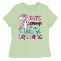 Matcha cute smart and a little bit dramatic with unicorn Ladies Tee - NancyCooperArtShop