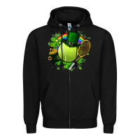 Black St. Patrick's Day Tennis Zipper Hoodie - FaDigitalArtStudio