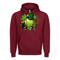 Burgundy St. Patrick's Day Tennis Zipper Hoodie - FaDigitalArtStudio