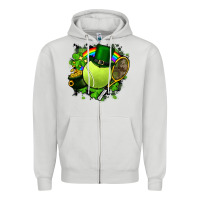 Dove Grey St. Patrick's Day Tennis Zipper Hoodie - FaDigitalArtStudio