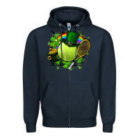 Navy St. Patrick's Day Tennis Zipper Hoodie - FaDigitalArtStudio