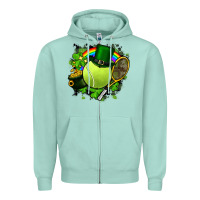 Seafoam St. Patrick's Day Tennis Zipper Hoodie - FaDigitalArtStudio