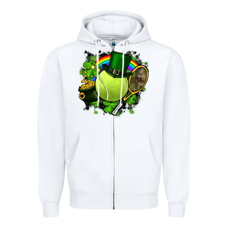 St. Patrick's Day Tennis Zipper Hoodie by FaDigitalArtStudio | Teevron