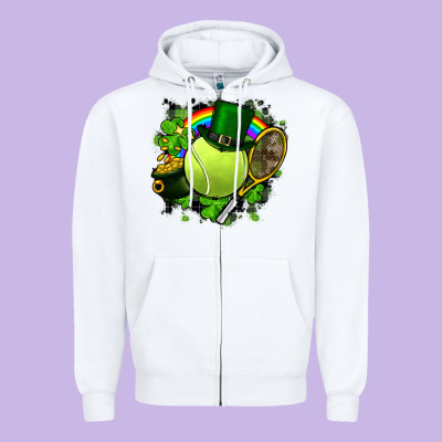 St. Patrick's Day Tennis Zipper Hoodie Designed By Fadigitalartstudio
