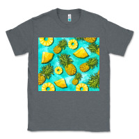 Charcoal Heather blue pineapple Classic Tee - BarkalooDesign
