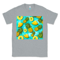 Heather Grey blue pineapple Classic Tee - BarkalooDesign