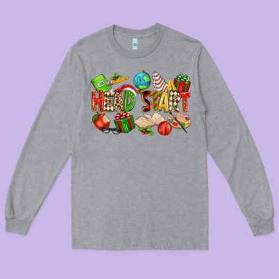 Christmas Head Start Long Sleeve Tee Designed By Texasbilliewilder
