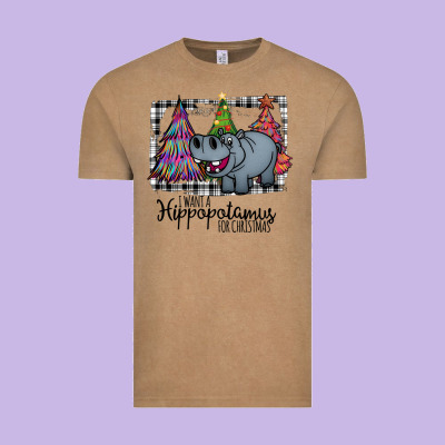 I Want Hippopotamus For Christmas Vintage Tee Designed By Bettercallsaul